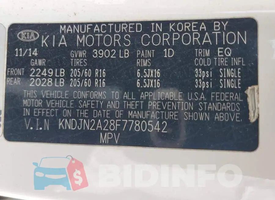 KNDJN2A28F7780542 Photo# 13