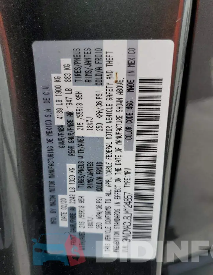 3MVDMACL8LM124857 Photo# 13