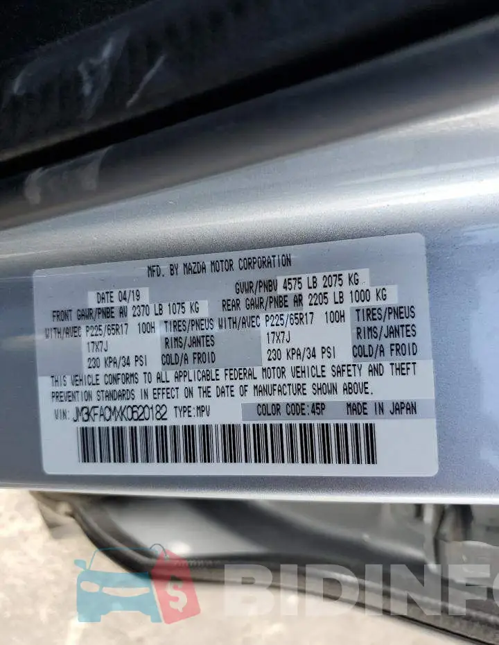 JM3KFACMXK0620182 Photo# 14