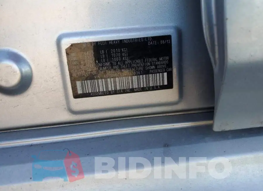 4S3BMBC65E3010361 Photo# 12