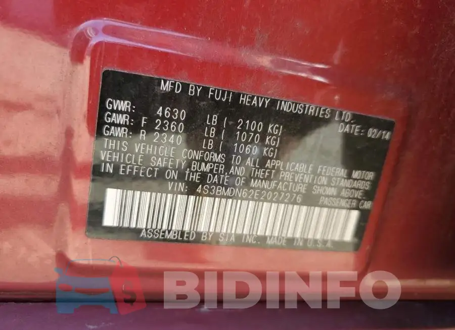 4S3BMDN62E2027276 Photo# 12