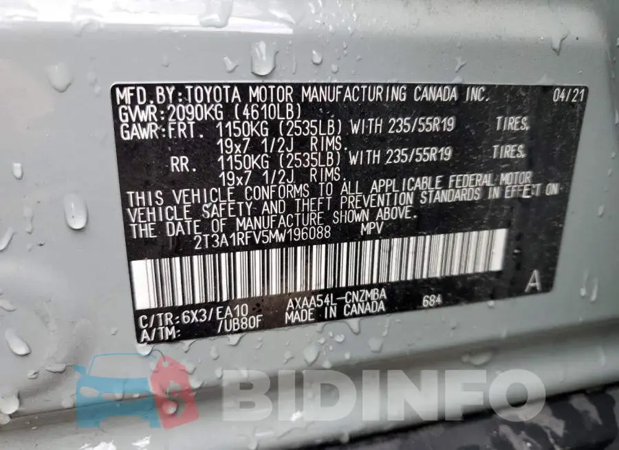2T3A1RFV5MW196088 Photo# 14