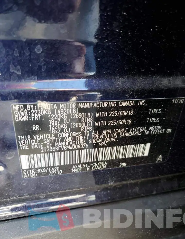 2T3B6RFV6MW008376 Photo# 14