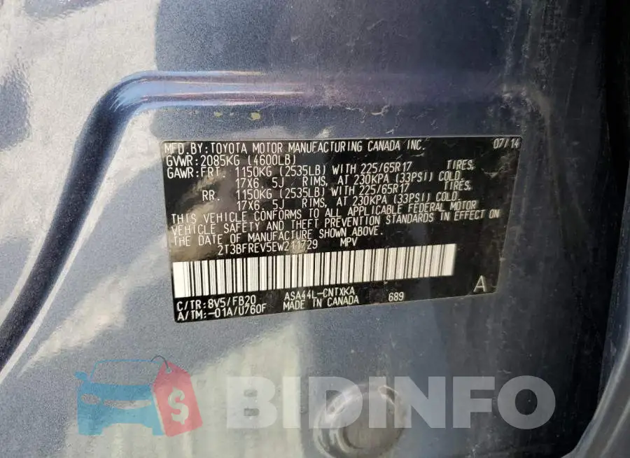 2T3BFREV5EW211729 Photo# 12
