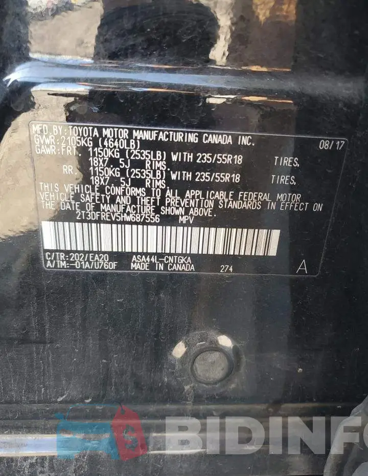 2T3DFREV5HW687556 Photo# 13