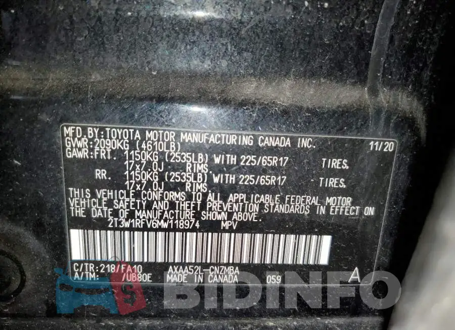 2T3W1RFV6MW118974 Photo# 13