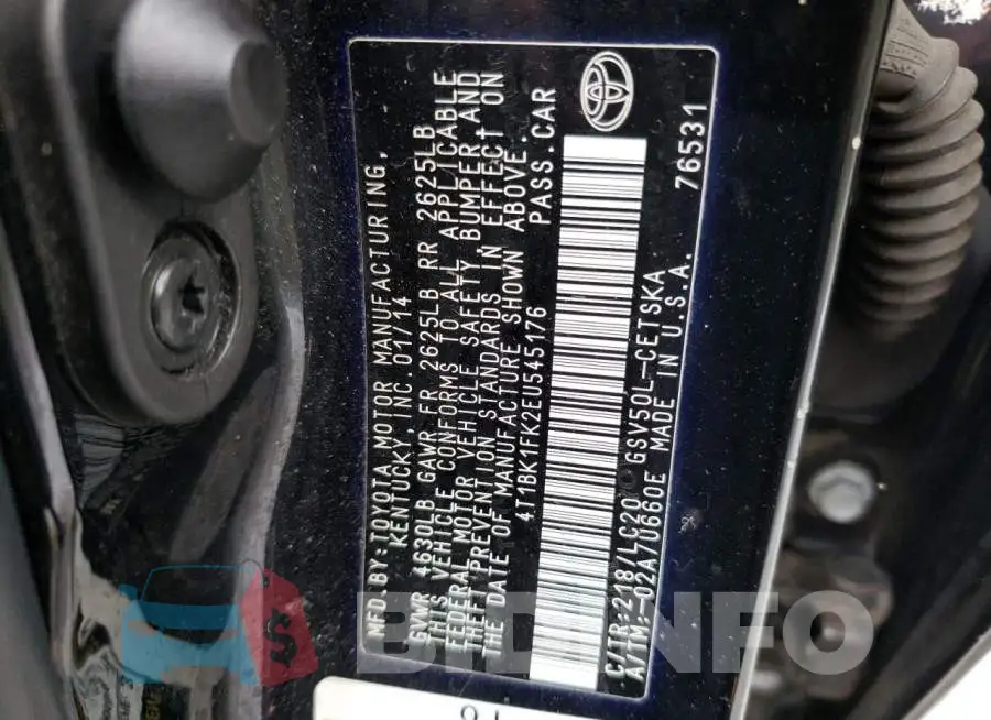 4T1BK1FK2EU545176 Photo# 13