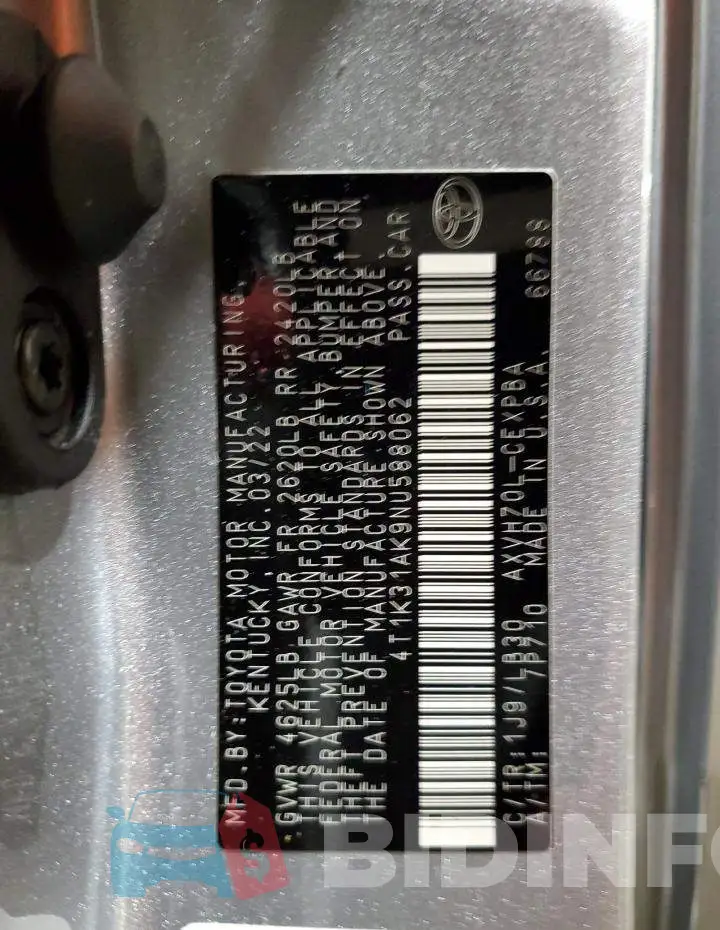 4T1K31AK9NU588062 Photo# 13