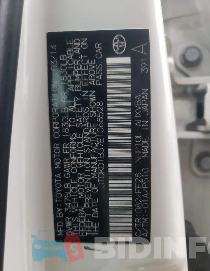 JTDKDTB37E1068528 Photo# 13