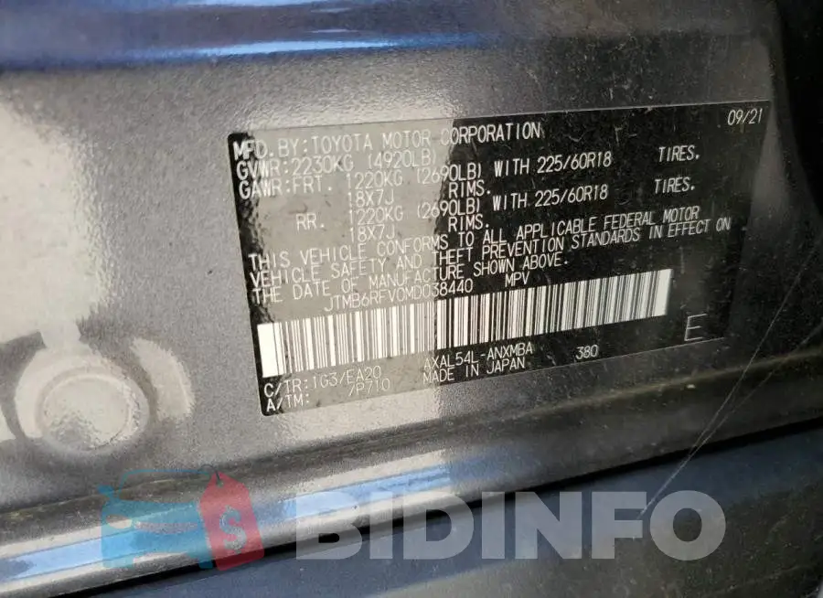 JTMB6RFV0MD038440 Photo# 13