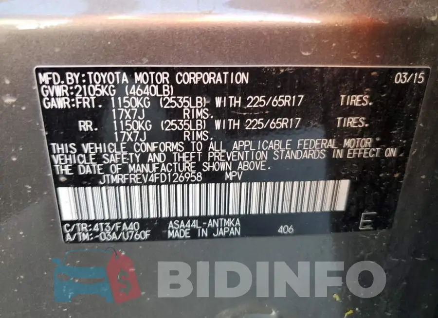 JTMRFREV4FD126958 Photo# 13