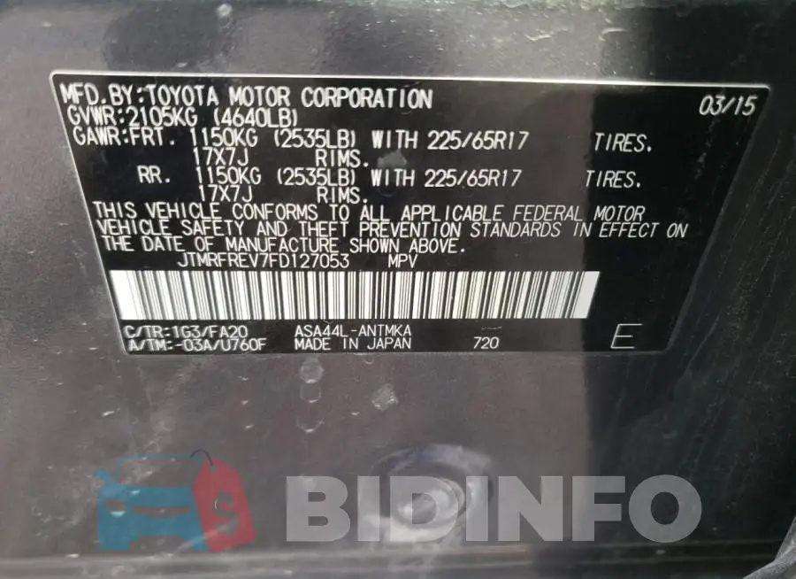 JTMRFREV7FD127053 Photo# 13