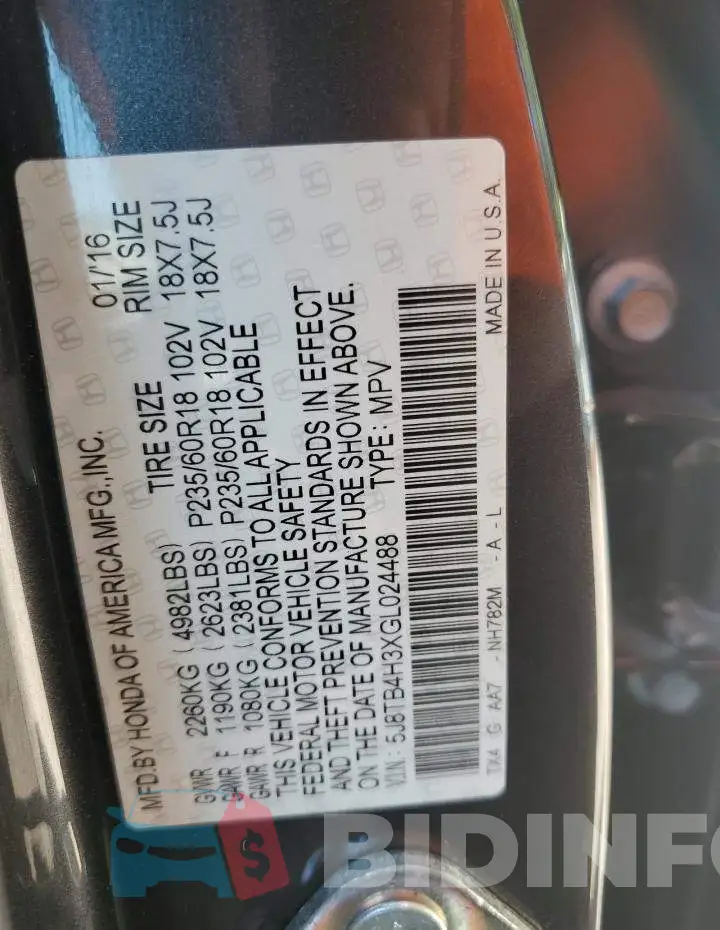 5J8TB4H3XGL024488 Photo# 13