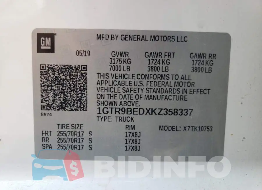 1GTR9BEDXKZ358337 Photo# 13