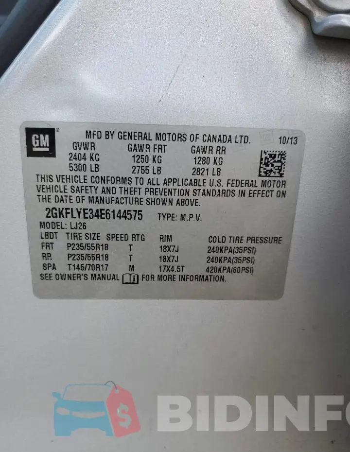 2GKFLYE34E6144575 Photo# 12