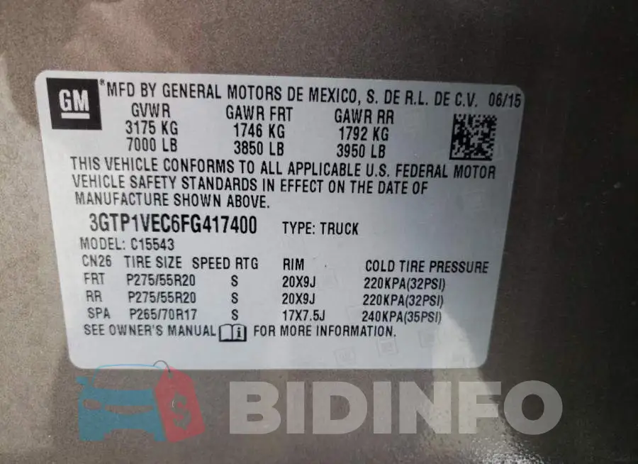 3GTP1VEC6FG417400 Photo# 12