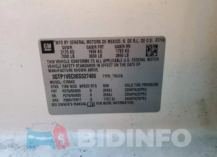 3GTP1VEC8EG527489 Photo# 12