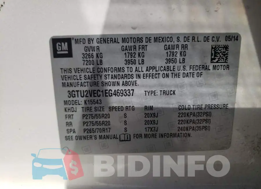 3GTU2VEC1EG469337 Photo# 12