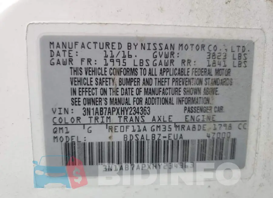 3N1AB7APXHY234363 Photo# 12