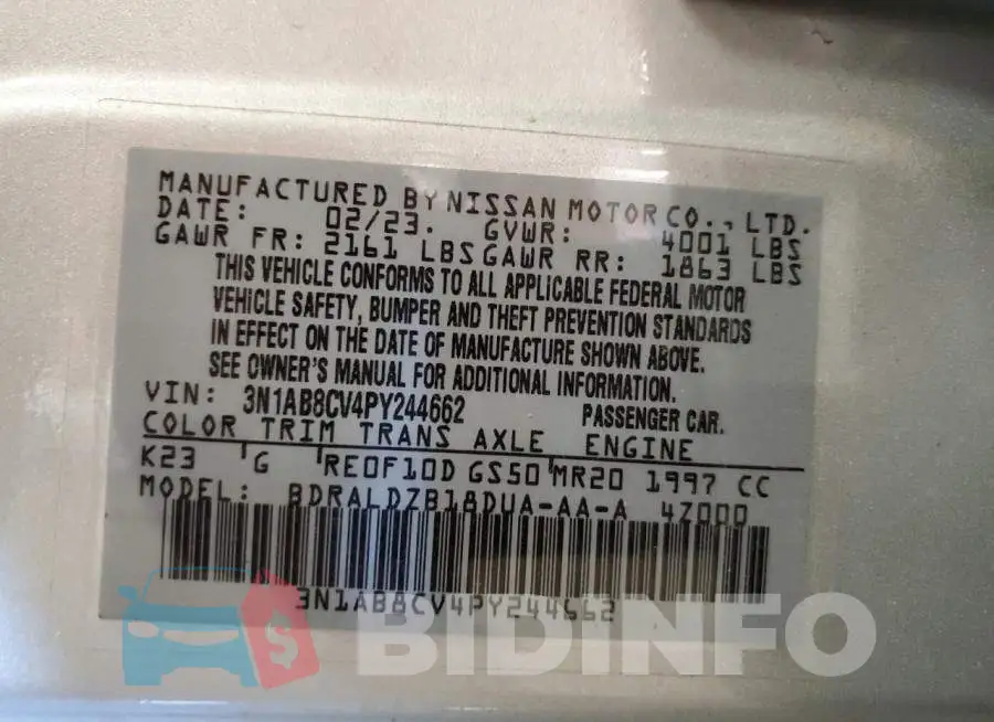 3N1AB8CV4PY244662 Photo# 12