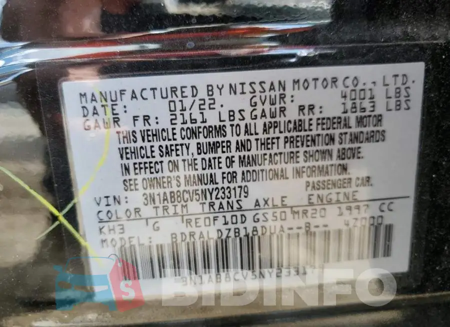 3N1AB8CV5NY233179 Photo# 12