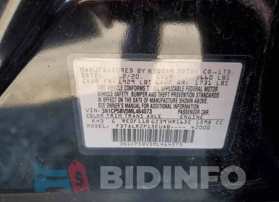 3N1CP5BV5ML464573 Photo# 13