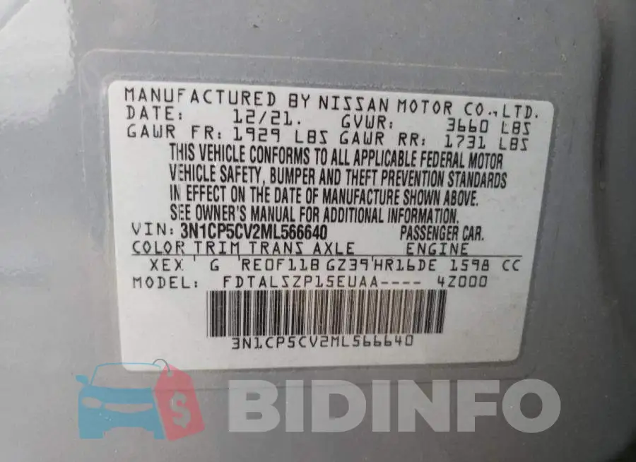 3N1CP5CV2ML566640 Photo# 12