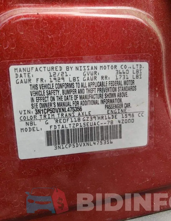 3N1CP5DVXNL475356 Photo# 13