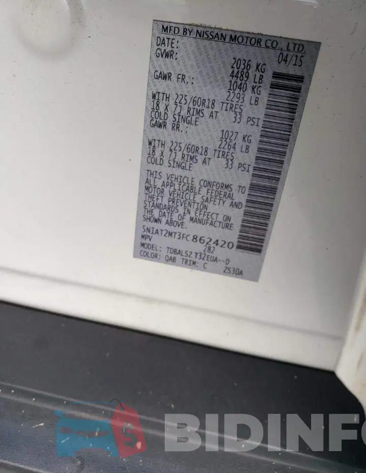5N1AT2MT3FC862420 Photo# 13