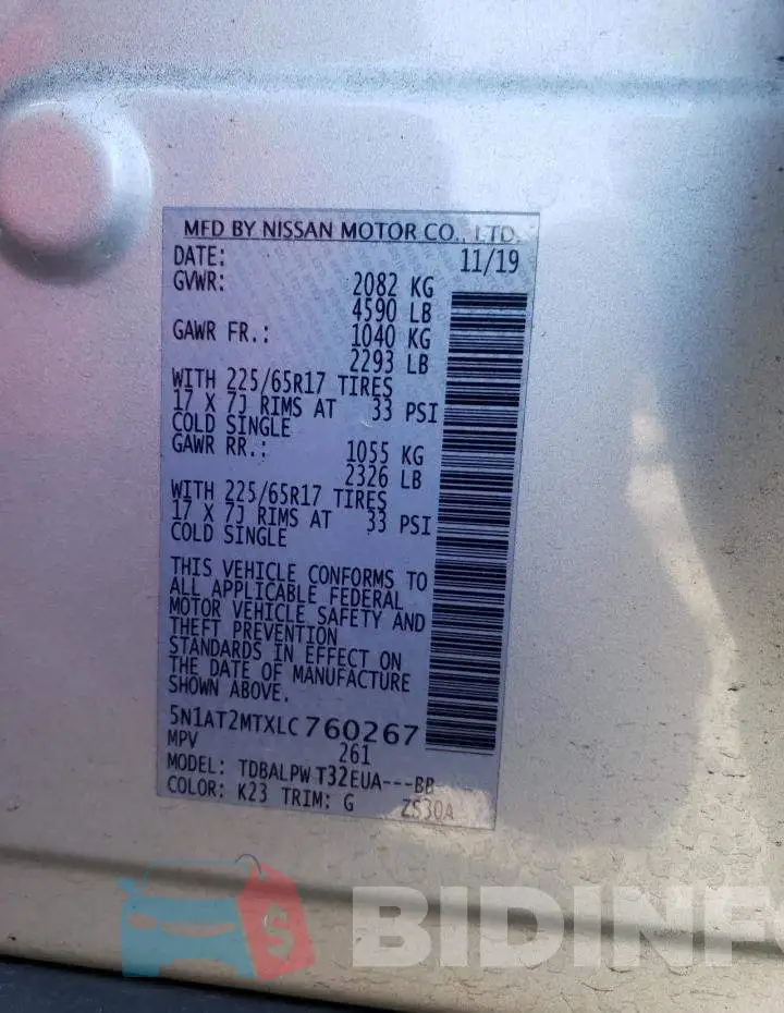 5N1AT2MTXLC760267 Photo# 13