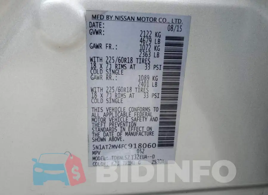 5N1AT2MV4FC918060 Photo# 13