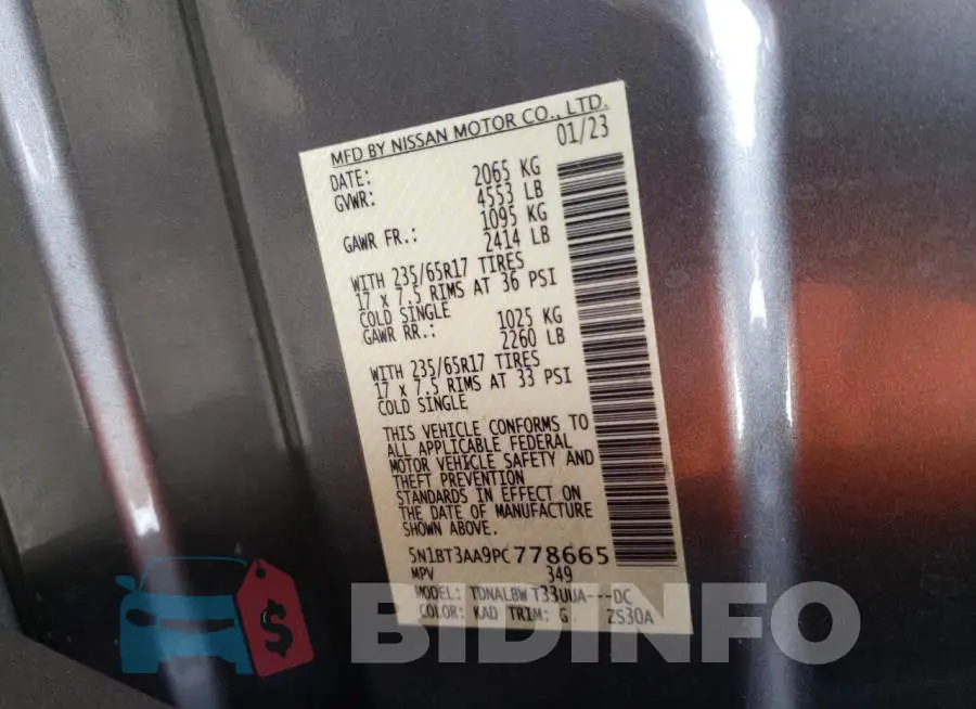 5N1BT3AA9PC778665 Photo# 14