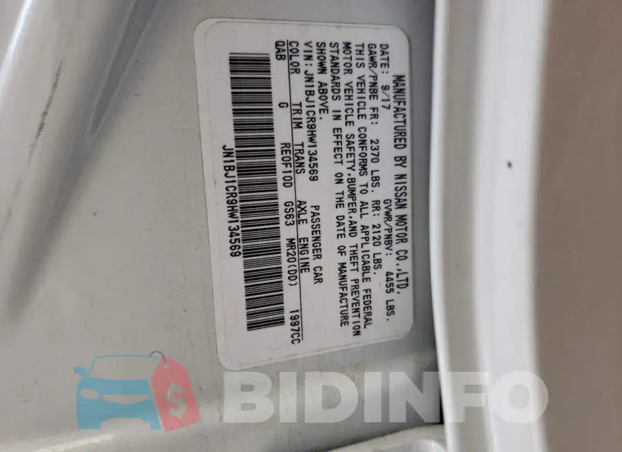 JN1BJ1CR9HW134569 Photo# 14