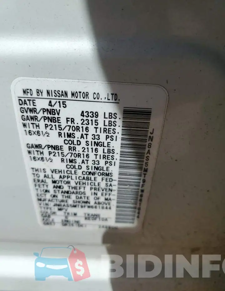JN8AS5MT9FW661844 Photo# 12