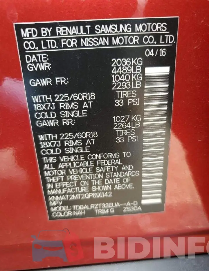 KNMAT2MT2GP691142 Photo# 12