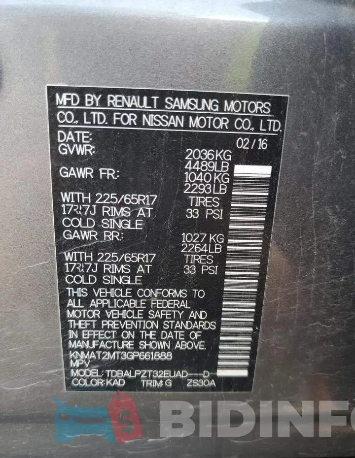 KNMAT2MT3GP661888 Photo# 13