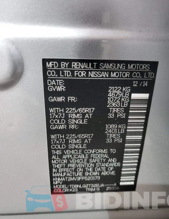 KNMAT2MV3FP520173 Photo# 13