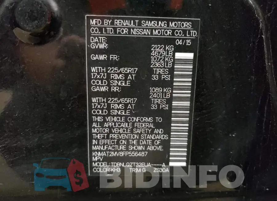 KNMAT2MV8FP556487 Photo# 13