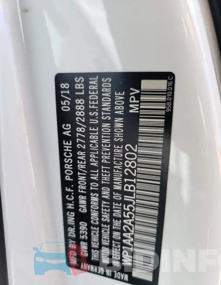 WP1AA2A55JLB12802 Photo# 12