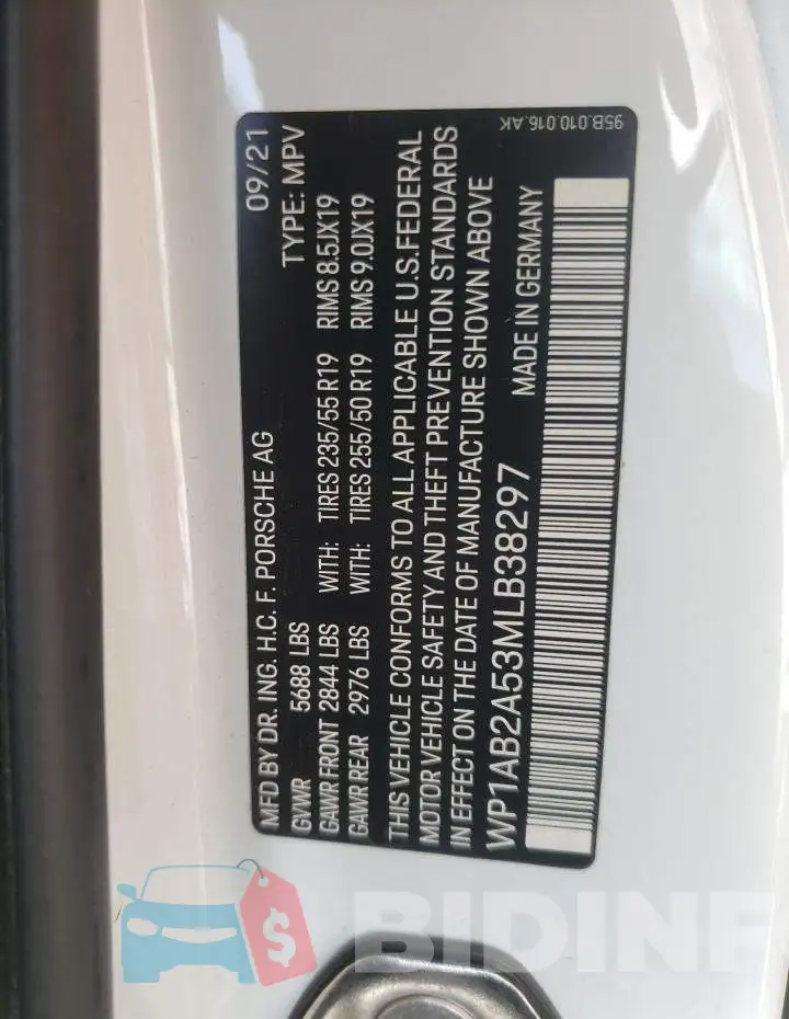 WP1AB2A53MLB38297 Photo# 12