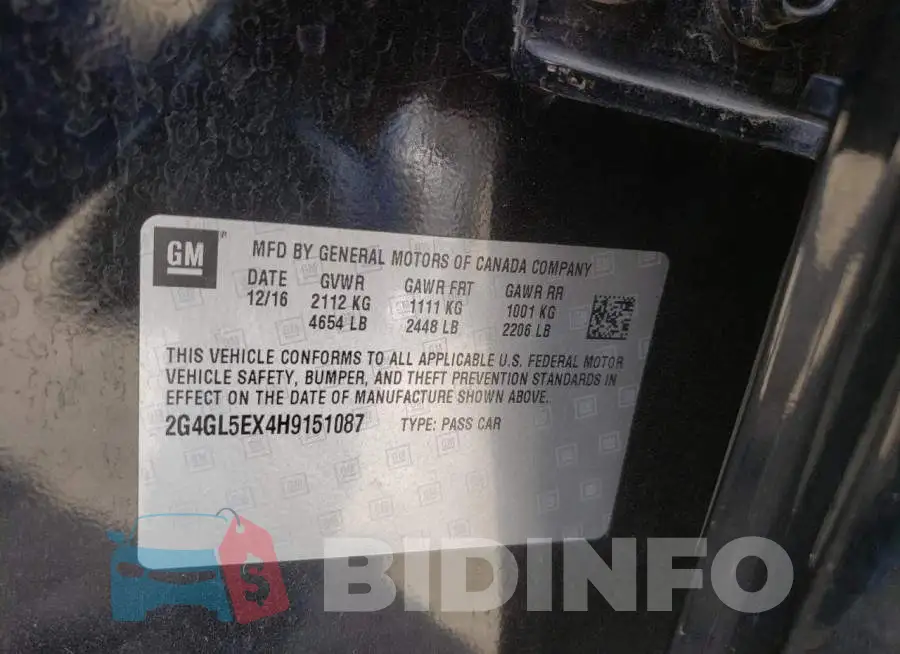 2G4GL5EX4H9151087 Photo# 13
