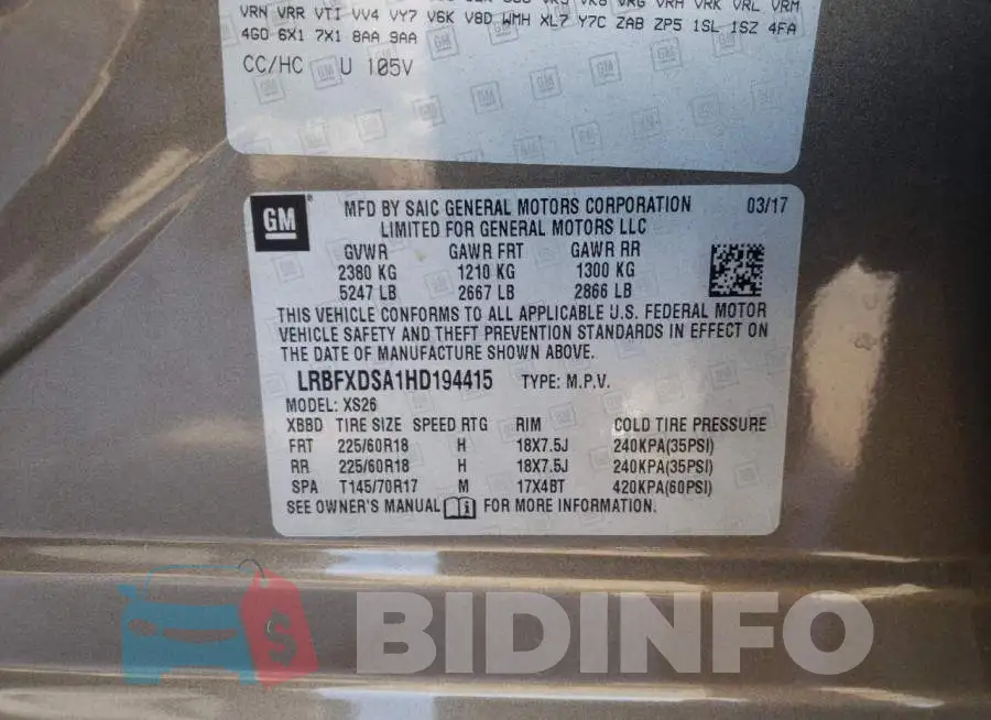 LRBFXDSA1HD194415 Photo# 13