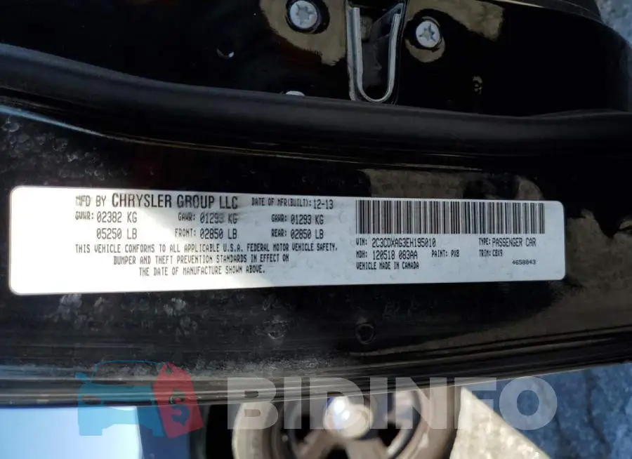 2C3CDXAG3EH195010 Photo# 12