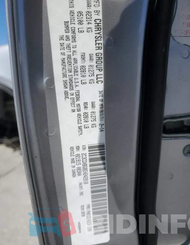 2C3CDXBG8EH242918 Photo# 12