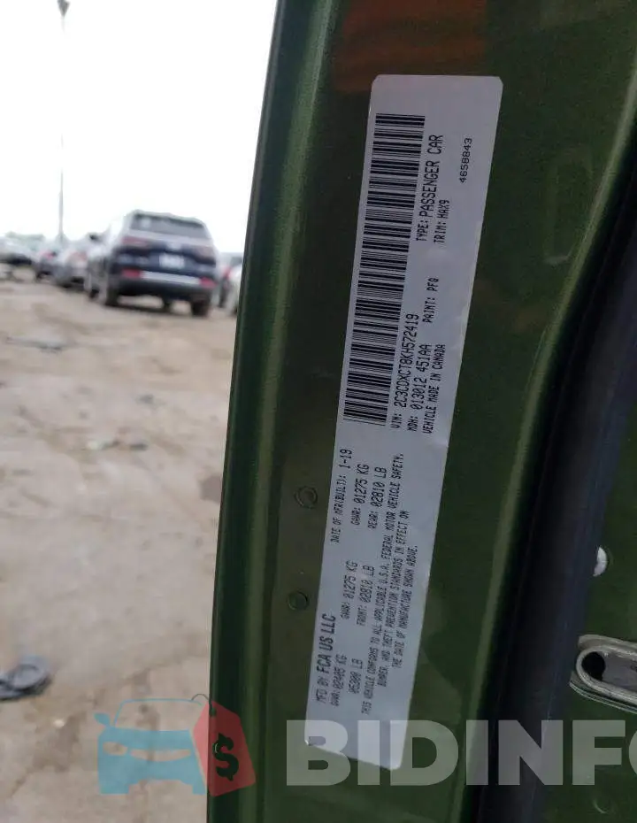 2C3CDXCT8KH572419 Photo# 12