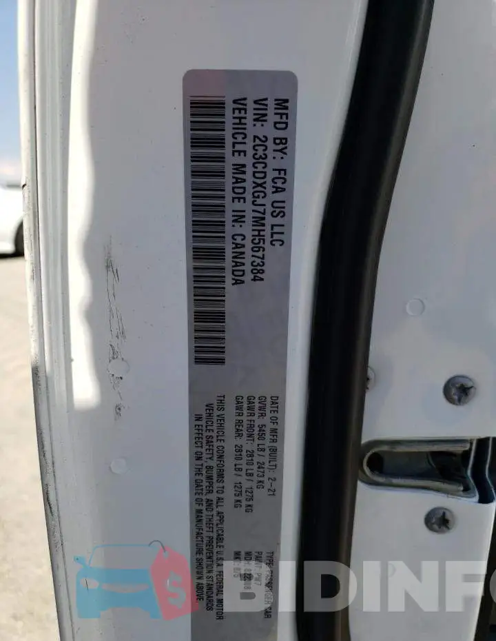 2C3CDXGJ7MH567384 Photo# 13