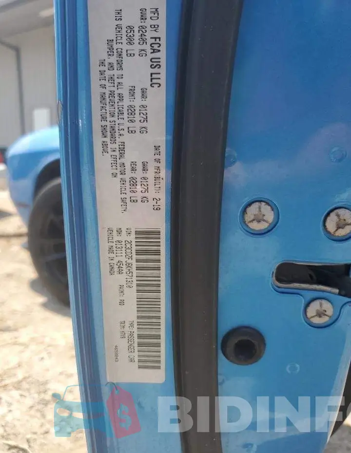 2C3CDZFJ6KH571310 Photo# 12