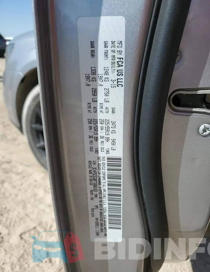3C4PDCEG8FT660163 Photo# 12