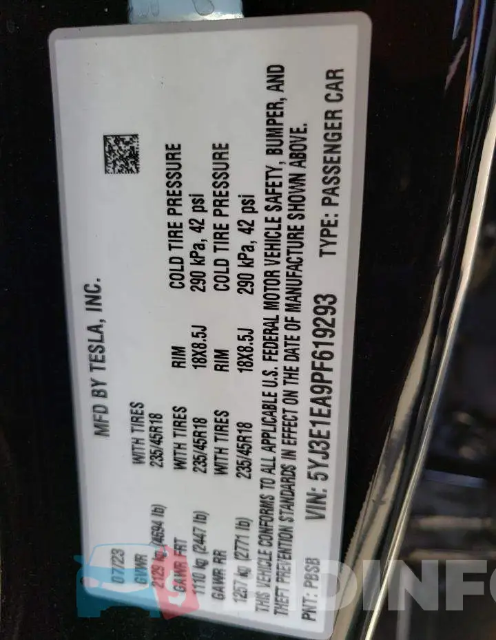 5YJ3E1EA9PF619293 Photo# 12