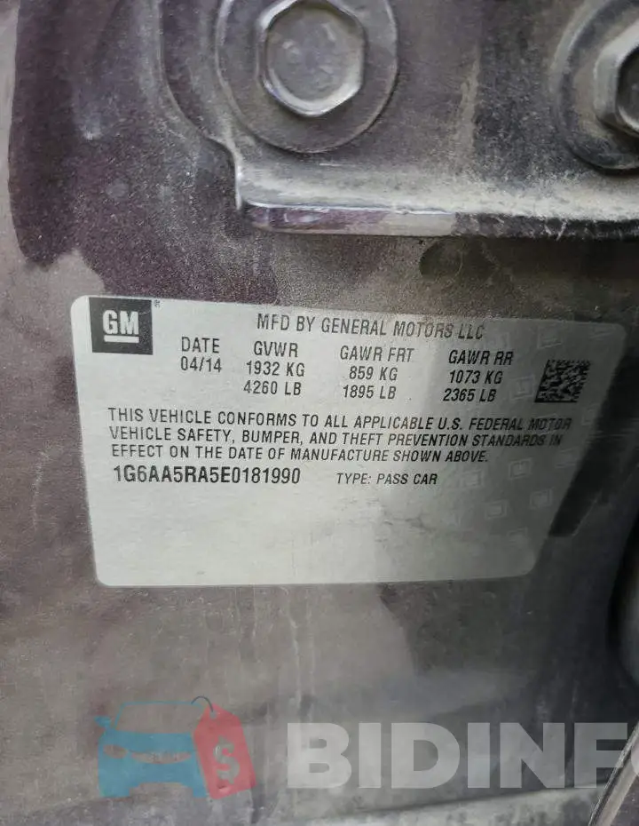 1G6AA5RA5E0181990 Photo# 12